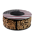 Deko Living 38 Inch Diameter Commemorative Outdoor Steel Wood Burning  Fire Pit with Log Storage COB10510